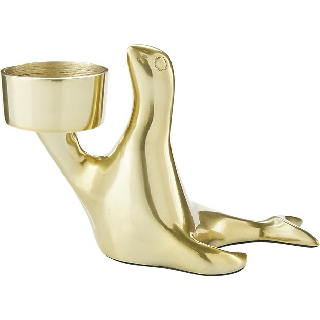 Henry seal brass tea light candle holder - Image 1