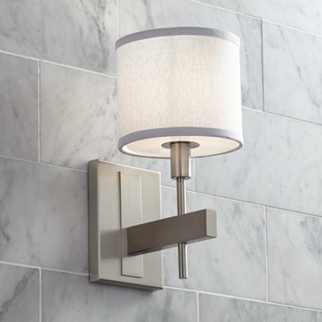 Orson 13 1/2" High Satin Nickel Wall Sconce - Image 2