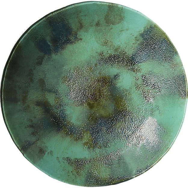 reef hand painted mint glass bowl - Image 1
