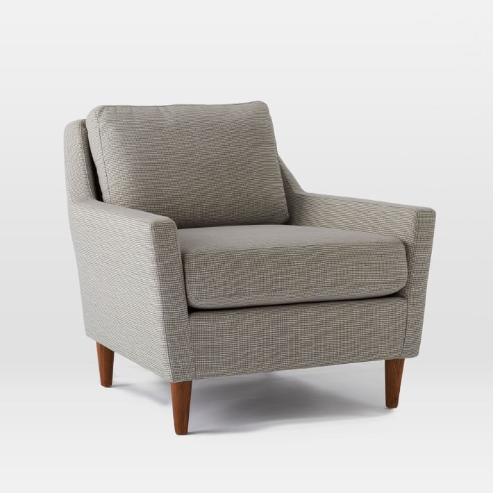 Everett Chair - Marled Microfiber, Ash Gray - Image 1