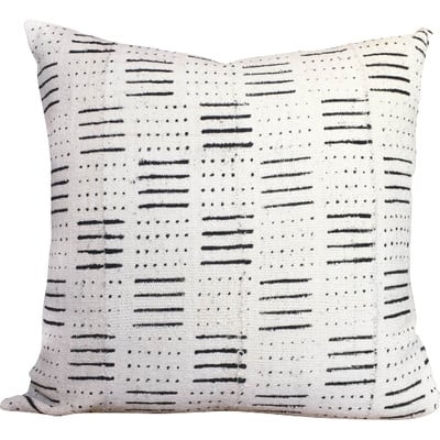 Dots and Dashes Print African Mud Cloth Pillow Cover - No insert - Image 0