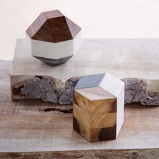 Marble + Wood Geometric Objects - Polyhedron - Small - Image 2