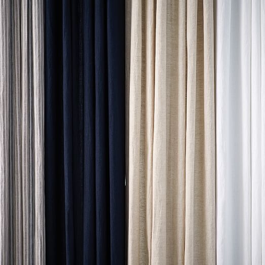 Belgian Flax Linen Curtain - White - Blackout Lining - 96"L - Image 5