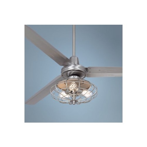Casa Vieja Turbina™ Ceiling Fan - 60" Brushed Steel - Image 0