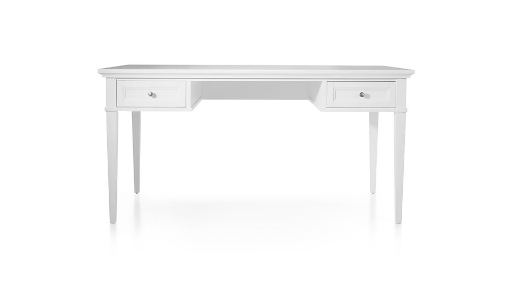 Harrison 60" White Writing Desk with Drawers - Image 0