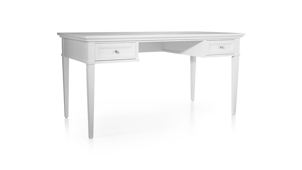 Harrison 60" White Writing Desk with Drawers - Image 3