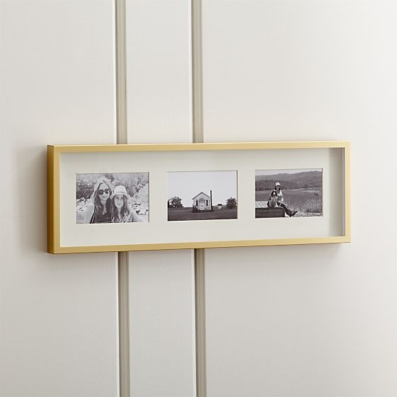 Brushed Brass 3-4x6 Wall Frame - Image 0