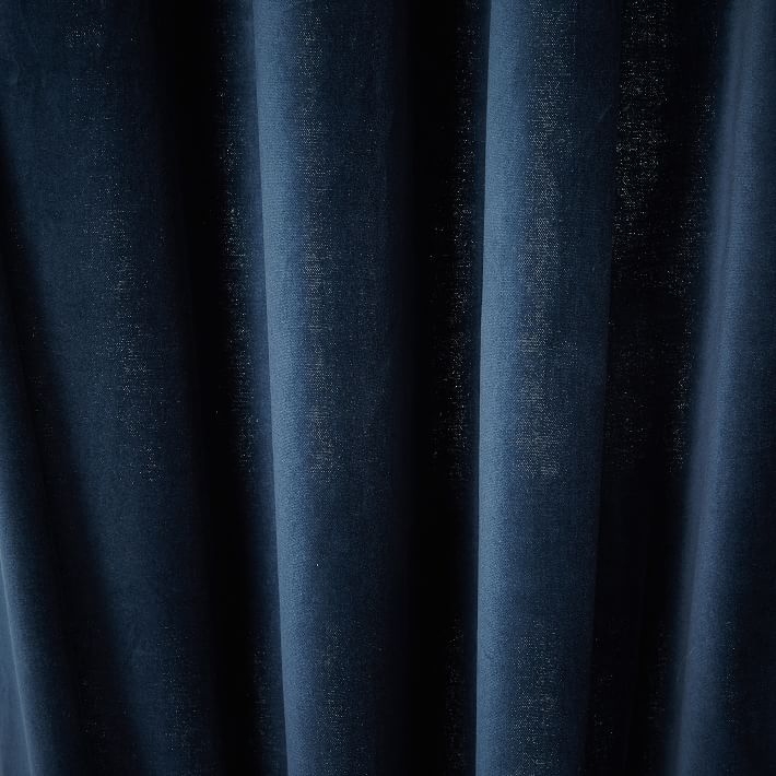Velvet Grommet Curtain - Regal Blue - 84"L - Image 2
