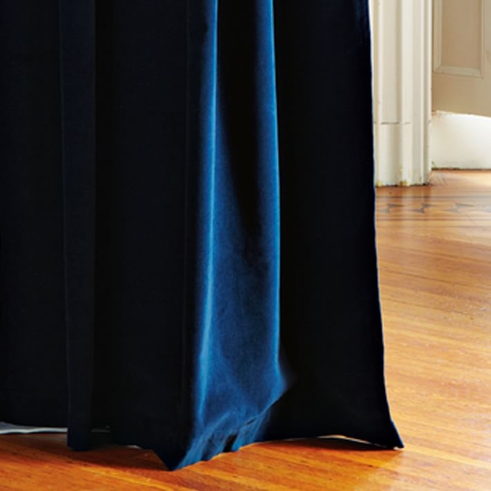 Velvet Grommet Curtain - Regal Blue - 84"L - Image 3