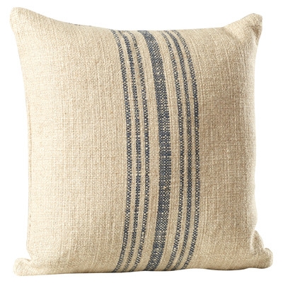 Stripe Linen Throw Pillow - Annapolis Blue - 18" H x 18" W - With insert - Image 2
