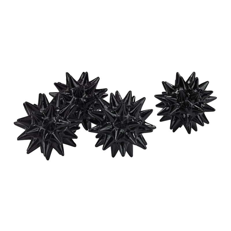Spiked Orb in Gloss Black - Set of 4 - Image 0