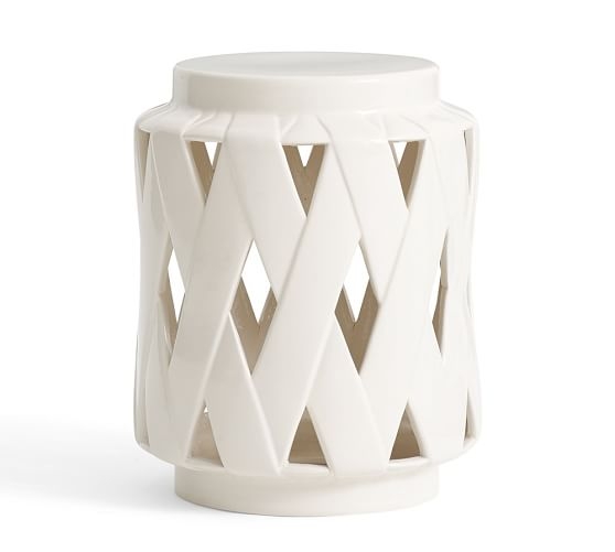 Lattice Ceramic Accent Table - White - Image 0