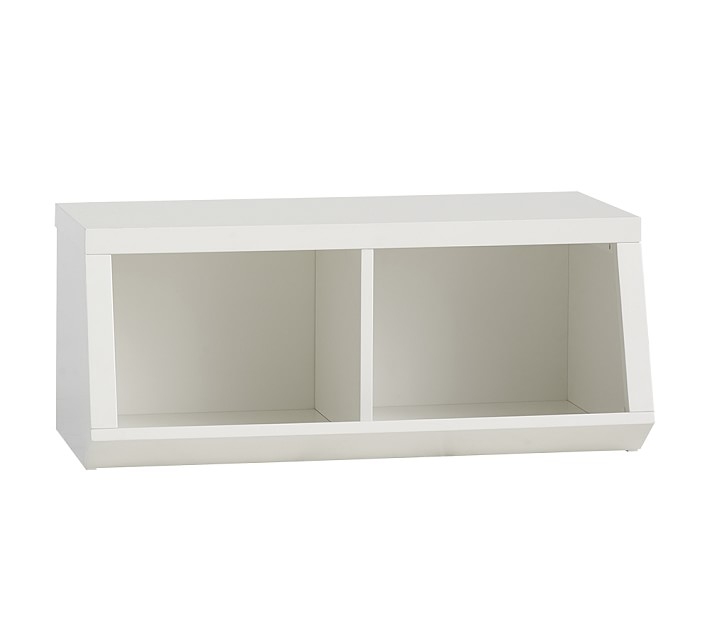 Double Market Bin w Divider - Simply White - Image 0