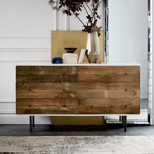 Reclaimed Wood + Lacquer 6-Drawer Dresser - Image 2