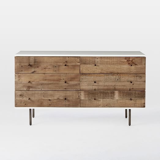 Reclaimed Wood + Lacquer 6-Drawer Dresser - Image 8