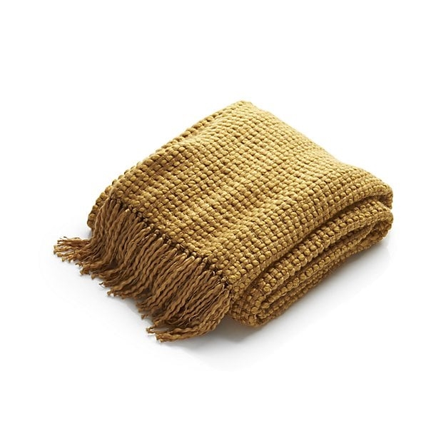 Landyn Gold Chunky Knit Throw - Image 0