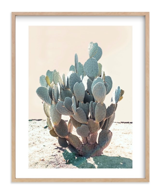 Blue Cactus 16"x20" - Natural Premium Wood Frame - Mat - Image 0