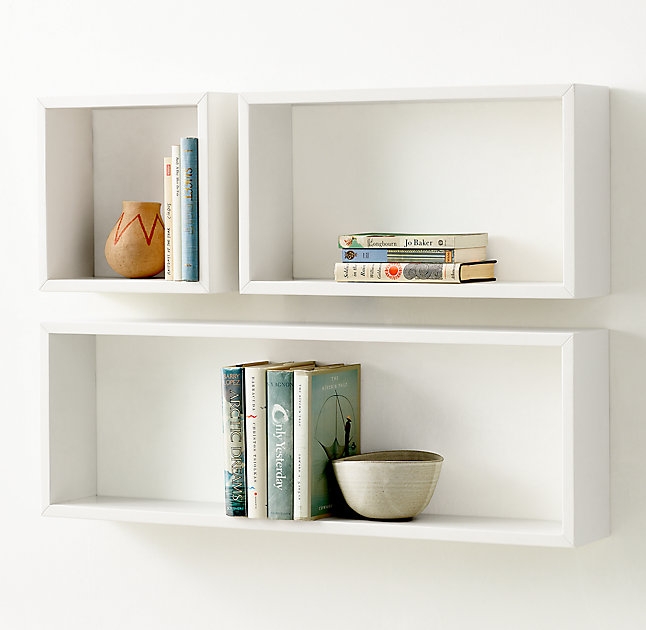 Rectangle Wood Curio Shelf - small rectangle - Image 1