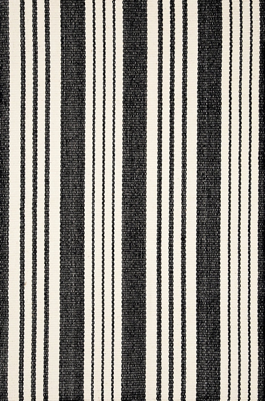 BIRMINGHAM BLACK WOVEN COTTON RUG - 4' x 6' - Image 0