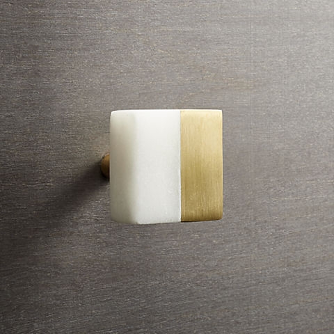 selene square marble and brass knob - Image 1