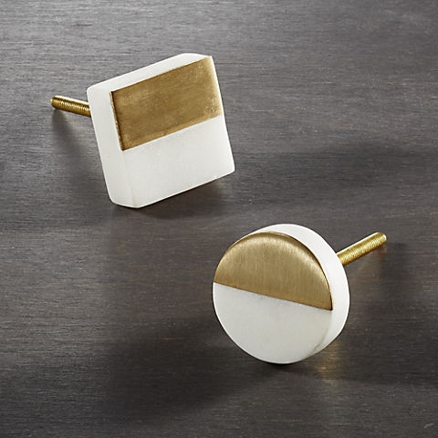 selene square marble and brass knob - Image 2