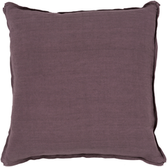 Purple Solid Pillow - Eggplant - 18'' x 18''-Down Insert - Image 0