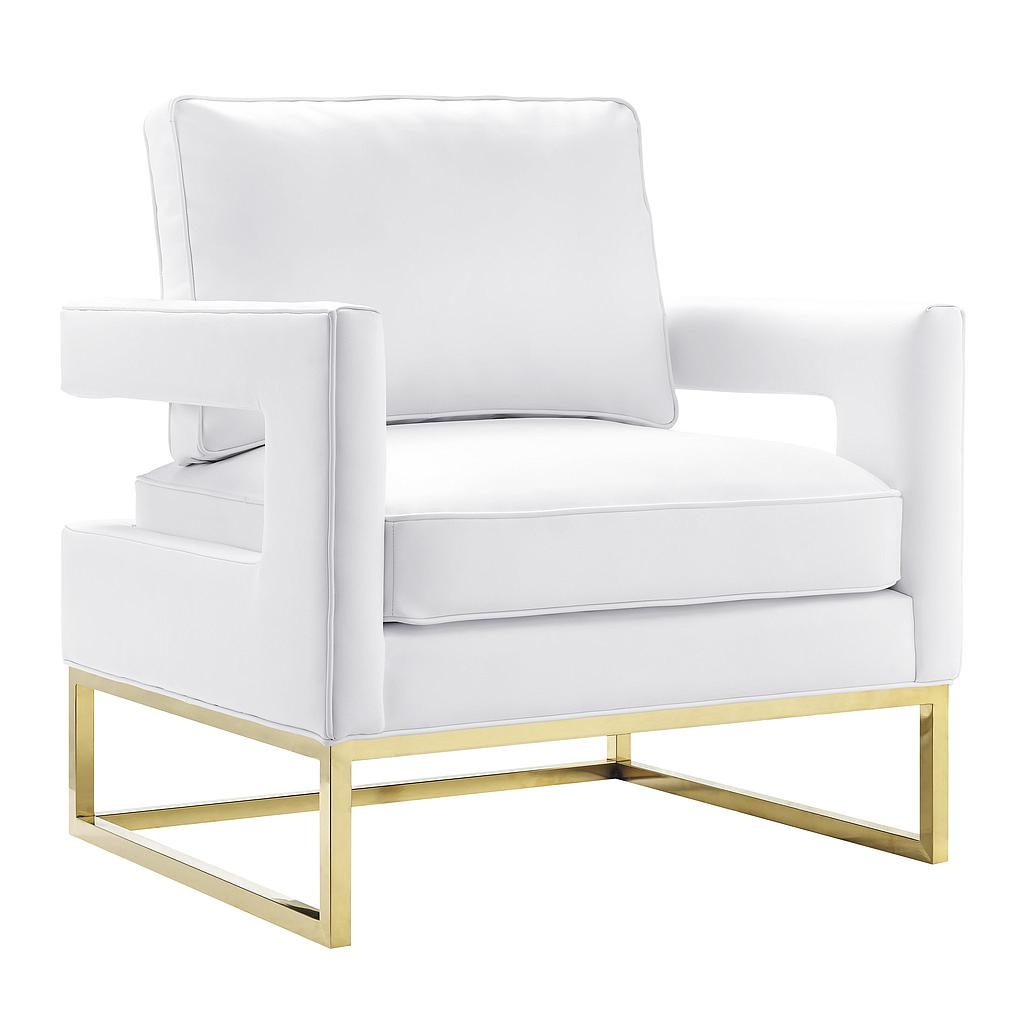 Avery White Leather Chair - Image 0