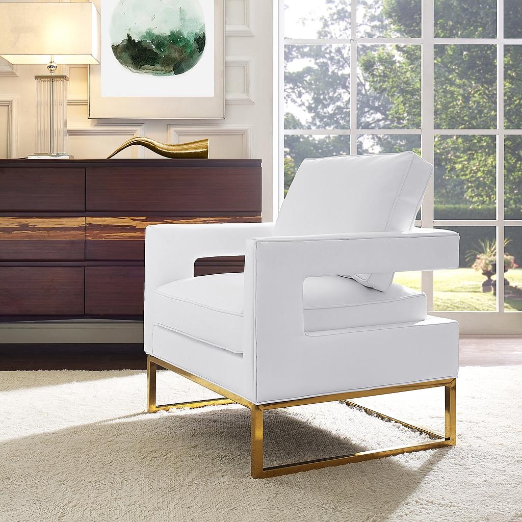 Avery White Leather Chair - Image 1