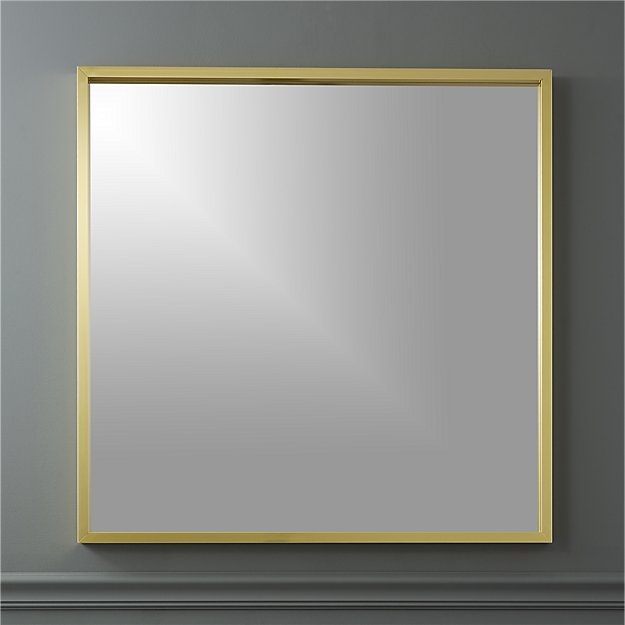 Gallery brass 33" square wall mirror - Image 4