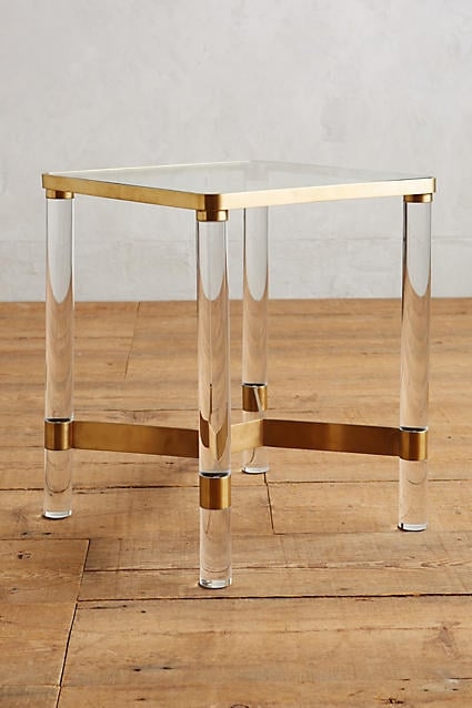 Oscarine Lucite End Table - Brass - Image 0