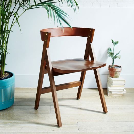 Michael Robbins "A-Frame" Leather Back Dining Chair - Image 3