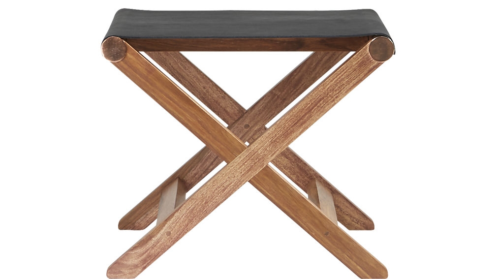 Curator black leather stool-table - Image 0