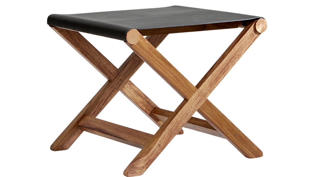 Curator black leather stool-table - Image 1