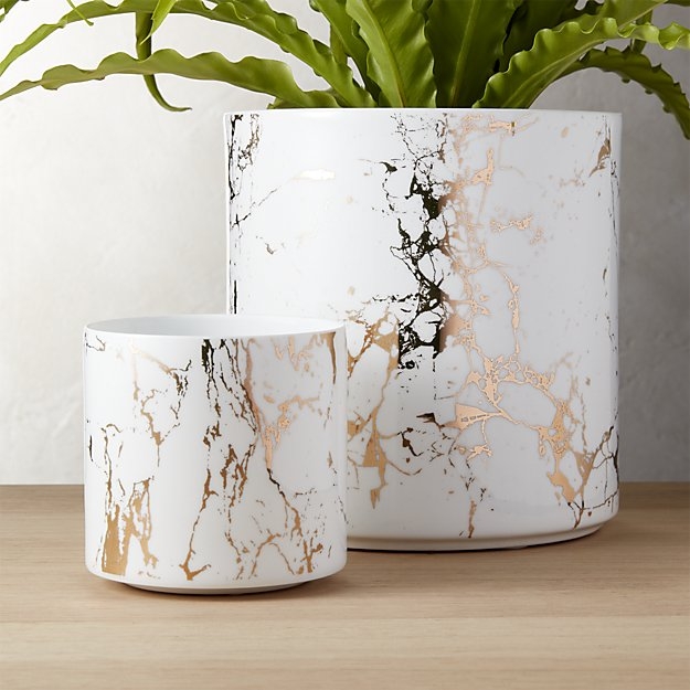 palazzo small marbleized planter, 4" D - Image 4