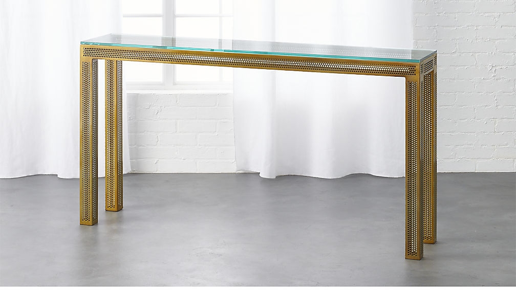 perforated glass console table - Image 0