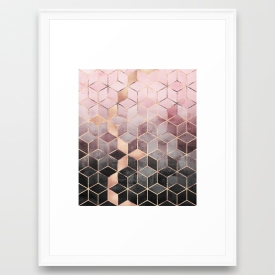 Pink And Grey Gradient Cubes (scoop white frame) - Image 0