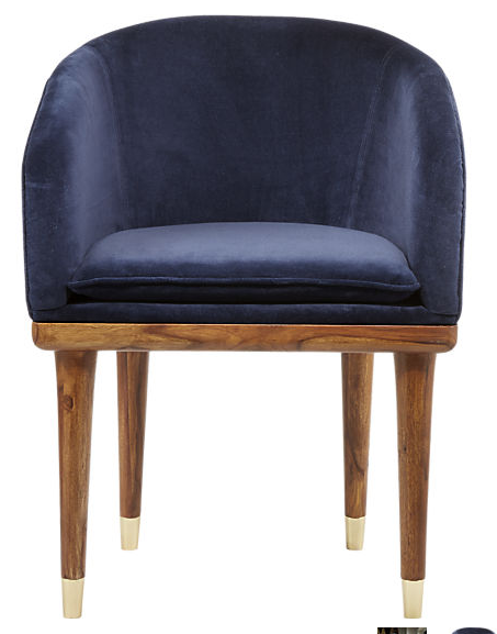 Viceroy Sapphire Blue Velvet Chair - Image 0
