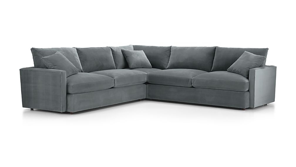 Lounge II Petite 3-Piece Sectional Sofa - Charcoal - Image 0