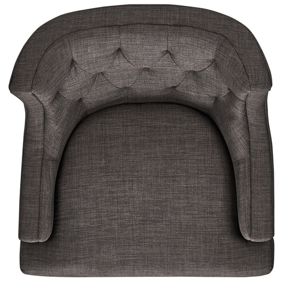 Tess Wingback Tufted Upholstered Club Chair - Dark grey linen - Image 3