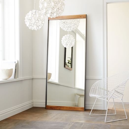 Metal + Wood Floor Mirror - Image 0