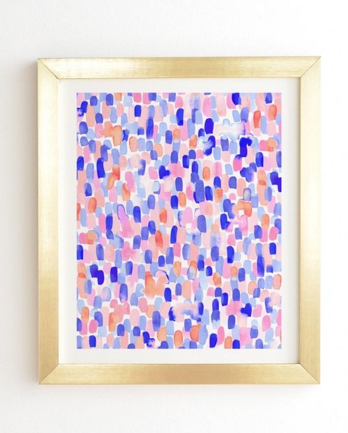 DELIGHT BLUE ORANGE Wall Art -Framed with mat - Image 0