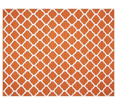 Becca Tile Reversible Indoor/Outdoor Rug, 8x10', Orange - Image 0