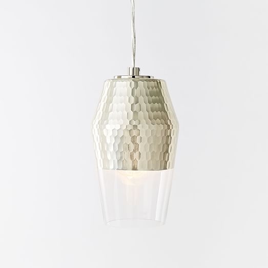 Metallic Honeycomb Glass Pendant - Tall - Image 0