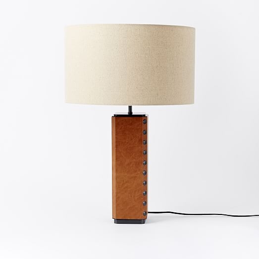 Leather Nailhead Table Lamp - Image 0
