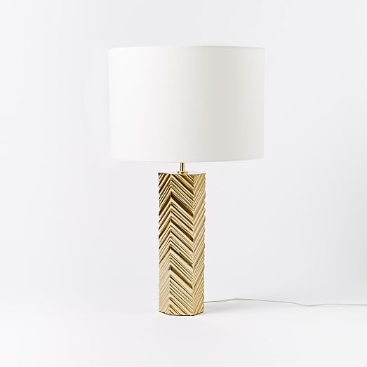 Fluted Metal Table Lamp - Hexagon - Image 0