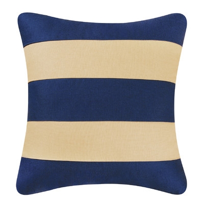Stripes Throw Pillow - Navy - 17" H x 17" W - Polyester Fill - Image 0