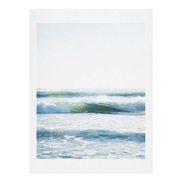 RIDE WAVES Framed Wall Art - 19" x 22.4" - Weathered White Frame - Image 0