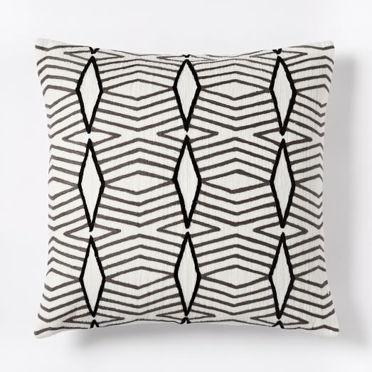 Crewel Diamond Stripe Pillow Cover - 20"sq - Insert Sold Separately - Image 0