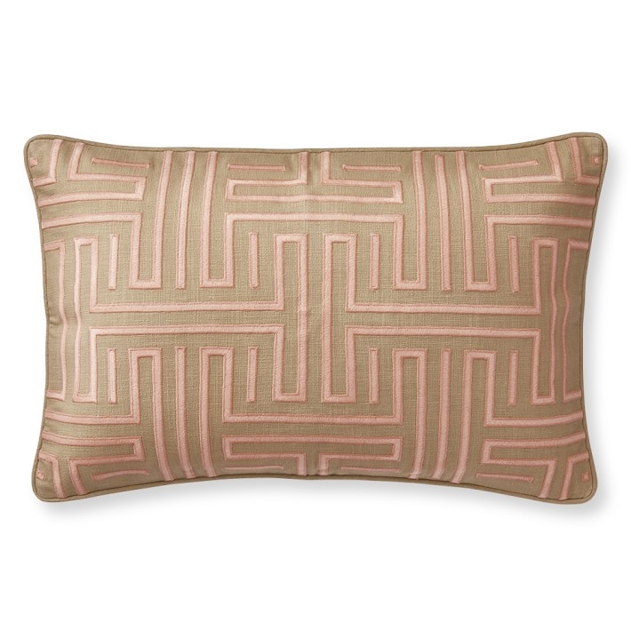 Colonial Greek Key Pillow Cover, Khaki - Image 0