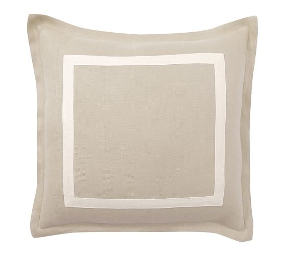 Textured Linen Frame Pillow Cover - Flax Ivory, 20x20 - Insert Sold Separately - Image 0